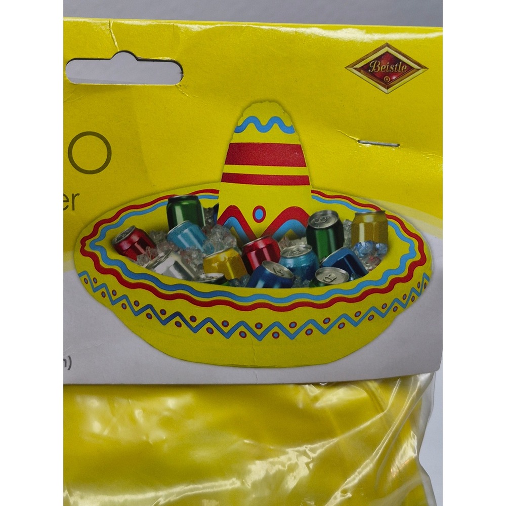 Beistle‎ Sombrero Inflatable Cooler 18 Inch Fiesta Party Decoration Yellow 50254